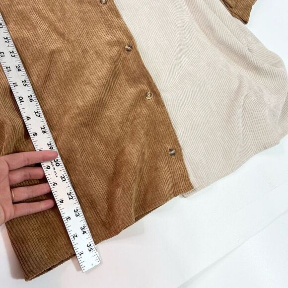 Nasty Gal Shirt Dress Womens 18 Button Up Corduroy Color Block patchwork fall - Picture 3 of 11